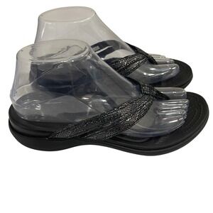 Black Women's Sequin Thong Sandals